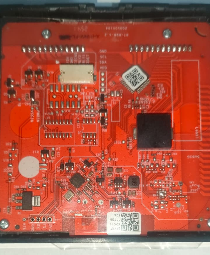 Open unit with holes visible Open unit